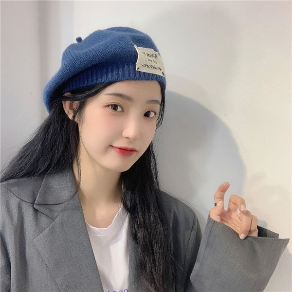designer patched knitted beret women's autumn winter versatile art painter's elegant and sweet octagonal hat, Yellow
designer patched knitted beret women's autumn winter versatile art painter's elegant and sweet octagonal hat, Yellow