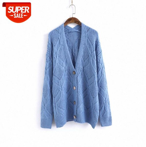 010886 loose v-neck button long-sleeved hollow knit sweater lazy style literary cardigan #i40a, Black;gray
010886 loose v-neck button long-sleeved hollow knit sweater lazy style literary cardigan #i40a, Black;gray