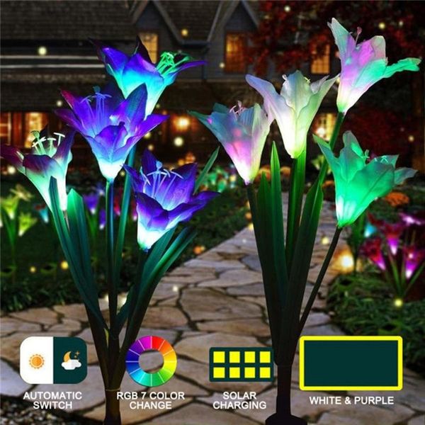 decorative flowers & wreaths solar lamp 4 head lily flower light colorful led outdoor garden lawn home ip65 waterproof
decorative flowers & wreaths solar lamp 4 head lily flower light colorful led outdoor garden lawn home ip65 waterproof