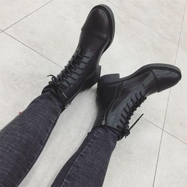 boots genuine leather waterproof round toe high heels lace up winter women thick bottom ankle, Black
boots genuine leather waterproof round toe high heels lace up winter women thick bottom ankle, Black