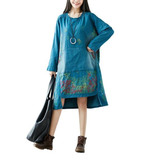 casual dresses fairynatural korean fashion style female elegant dress big size women retro print floral vestidos, Black;gray
casual dresses fairynatural korean fashion style female elegant dress big size women retro print floral vestidos, Black;gray