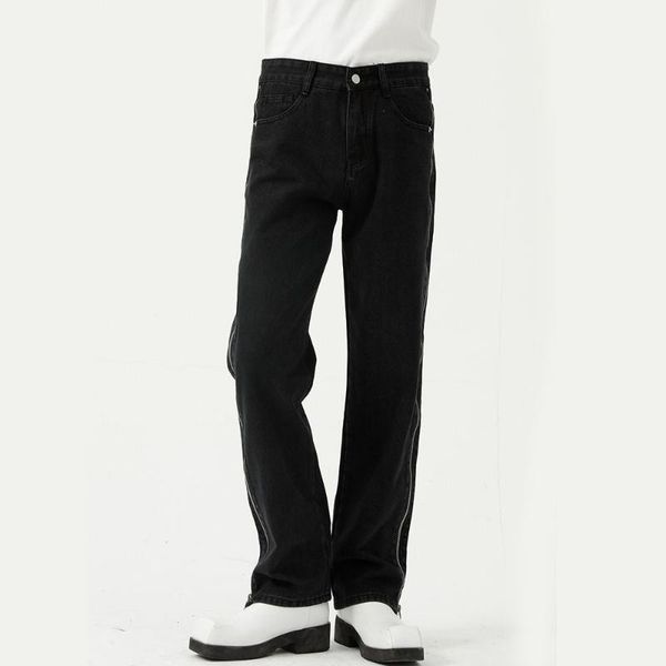 men's jeans man korean harajuku fashion pants men side zipper black straight casual streetwear hip hop punk denim trousers, Blue
men's jeans man korean harajuku fashion pants men side zipper black straight casual streetwear hip hop punk denim trousers, Blue
