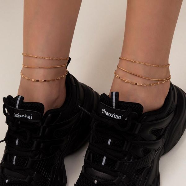anklets ingesight.z 3pcs/set simple minimalist link chain bracelets gold color anklet on foot barefoot sandals for women jewelry, Red;blue
anklets ingesight.z 3pcs/set simple minimalist link chain bracelets gold color anklet on foot barefoot sandals for women jewelry, Red;blue
