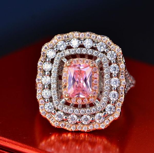 wholesale- europe and the united states new female ring dinner temperament elegant pink diamond ring set fashion hot, Silver
wholesale- europe and the united states new female ring dinner temperament elegant pink diamond ring set fashion hot, Silver