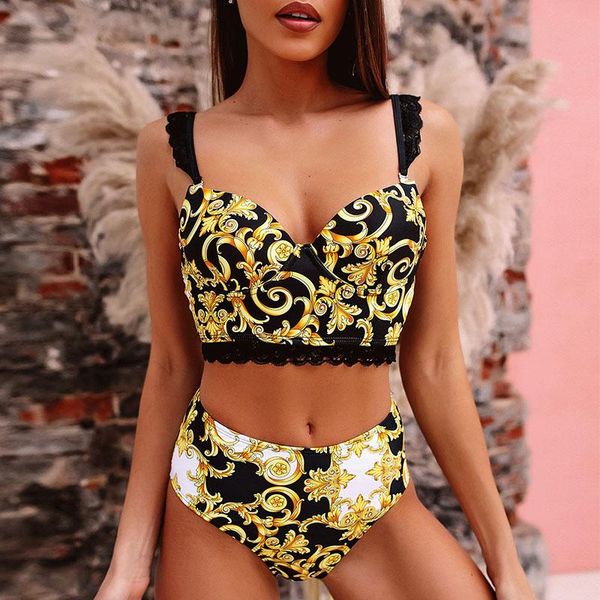 one-piece suits bikini patchwork swimsuit women gold & black print lace bandeau set swimwear female summer bathing
one-piece suits bikini patchwork swimsuit women gold & black print lace bandeau set swimwear female summer bathing