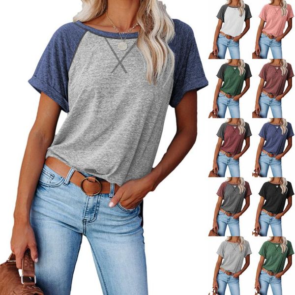 women's t-shirt color block cross short sleeves t shirt clothing casual loose o-neck clothes female harajuku aesthetic, White
women's t-shirt color block cross short sleeves t shirt clothing casual loose o-neck clothes female harajuku aesthetic, White