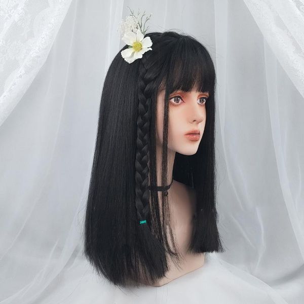 synthetic wigs lanlan wig female long straight hair medium air bangs lolita naturally realistic wig., Black
synthetic wigs lanlan wig female long straight hair medium air bangs lolita naturally realistic wig., Black