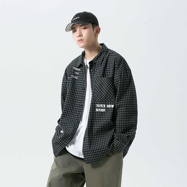 men's polos casual spring autumn plaid shirt men long sleeve punk japan style streetwear plus size m-5xl clothes b764, White;black
men's polos casual spring autumn plaid shirt men long sleeve punk japan style streetwear plus size m-5xl clothes b764, White;black