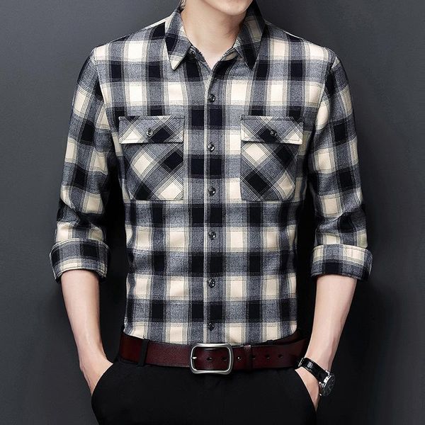 men's casual shirts men clothing 2021 fall korean long sleeve loose shirt youth plaid lapel spring autumn fashion trend, White;black
men's casual shirts men clothing 2021 fall korean long sleeve loose shirt youth plaid lapel spring autumn fashion trend, White;black