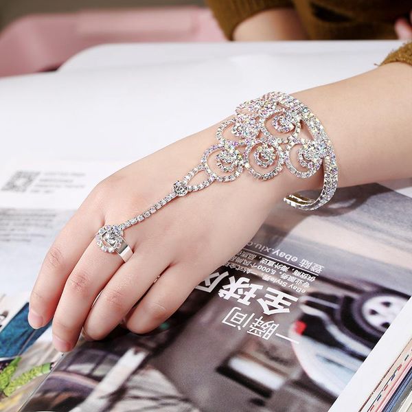 wedding rings fashion glitter rhinestone colorful zircon hand bracelet slave chain link finger ring silver color for women jewelry, Slivery;golden
wedding rings fashion glitter rhinestone colorful zircon hand bracelet slave chain link finger ring silver color for women jewelry, Slivery;golden