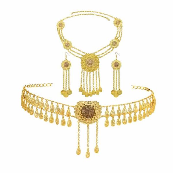 earrings & necklace thailand gold crystal jewelry sets for women boho flower belly chains bridal wedding party, Silver
earrings & necklace thailand gold crystal jewelry sets for women boho flower belly chains bridal wedding party, Silver