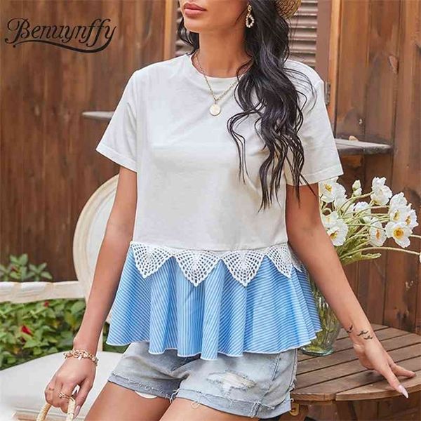 crew neck color block peplum t shirts women summer short sleeve tees female casual fashion t-shirt clothes 210510, White
crew neck color block peplum t shirts women summer short sleeve tees female casual fashion t-shirt clothes 210510, White