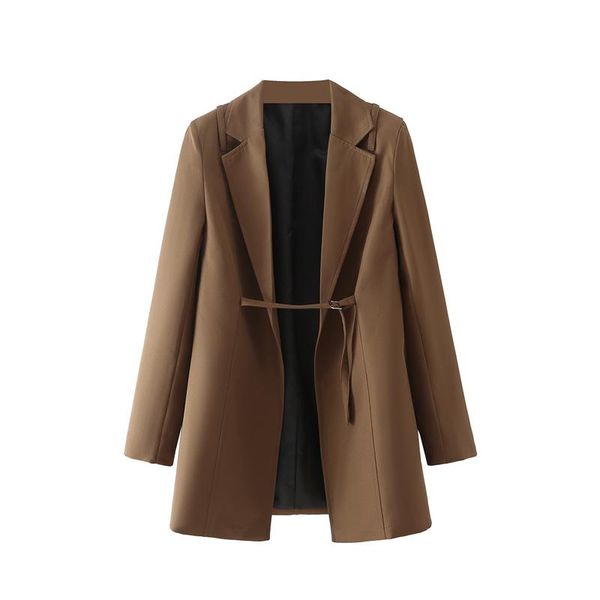 women's suits & blazers spring and autumn casual solid color belt decorated jacket, White;black
women's suits & blazers spring and autumn casual solid color belt decorated jacket, White;black