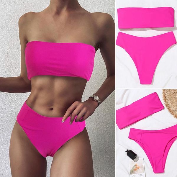 women's swimwear bikini set women bandeau female solid swimsuit bathing suit beach wear biquini, White;black
women's swimwear bikini set women bandeau female solid swimsuit bathing suit beach wear biquini, White;black