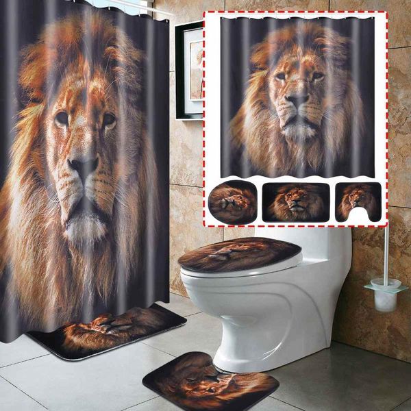 shower curtains 4pcs lion bathroom set waterproof curtain non-slip mats bath carpet toilet seat cover floor mat pedestal rug
shower curtains 4pcs lion bathroom set waterproof curtain non-slip mats bath carpet toilet seat cover floor mat pedestal rug