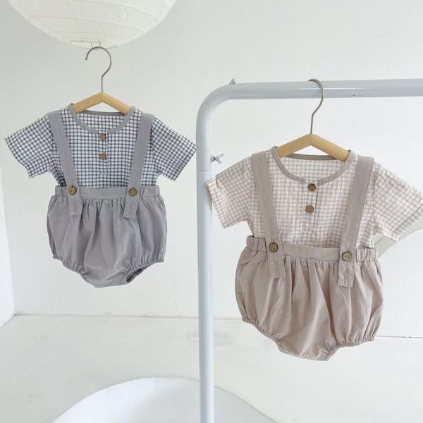 clothing sets 2021 summer baby clothes set born plaid short sleeve t shirt + pp shorts suit boys overalls 2pcs girl outfits, White
clothing sets 2021 summer baby clothes set born plaid short sleeve t shirt + pp shorts suit boys overalls 2pcs girl outfits, White