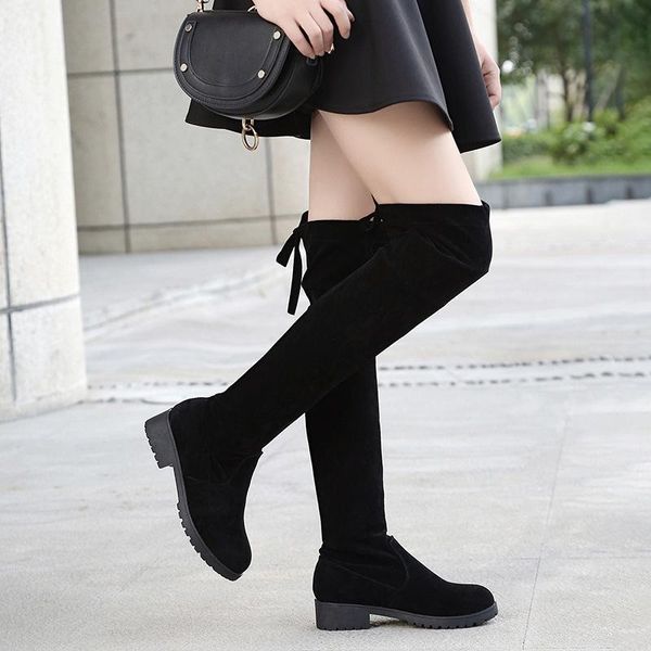 boots 19 spring and autumn thick with round head women's single suede zipper shoulder strap knee low, Black
boots 19 spring and autumn thick with round head women's single suede zipper shoulder strap knee low, Black