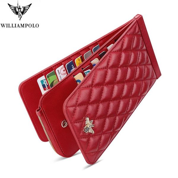 card holders williampolo 2021 genuine leather sheepskin long women's wallet multi-card holder simple large-capacity zipper, Brown;gray
card holders williampolo 2021 genuine leather sheepskin long women's wallet multi-card holder simple large-capacity zipper, Brown;gray