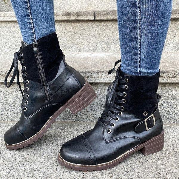 boots women retro 2021 winter lace up low heel waterproof artificial leather ladies platform shoes western female street, Black
boots women retro 2021 winter lace up low heel waterproof artificial leather ladies platform shoes western female street, Black