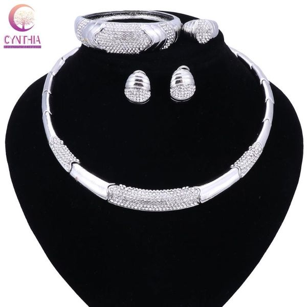 earrings & necklace fashion bridal jewelry sets nigerian wedding african beads set crystal dubai gold-color, Silver
earrings & necklace fashion bridal jewelry sets nigerian wedding african beads set crystal dubai gold-color, Silver