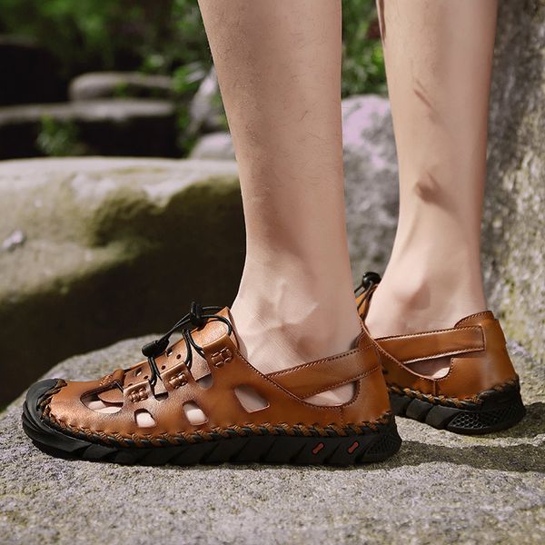 slippers summer men's sandals genuine leather beach outdoor fashion footwear soft breathable shoes x5ta, Black
slippers summer men's sandals genuine leather beach outdoor fashion footwear soft breathable shoes x5ta, Black