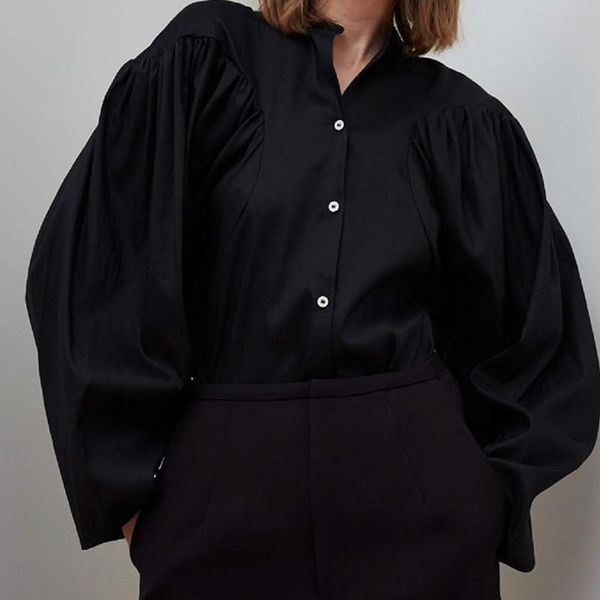 women puff sleeve blouse cotton white black long v-neck buttons loose lady 2021 shirt women's blouses & shirts
women puff sleeve blouse cotton white black long v-neck buttons loose lady 2021 shirt women's blouses & shirts