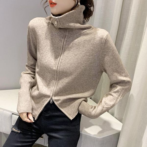 women's sweaters all-match zipper sweater 2021 autumn navy collar slim threaded short korean fashion clothing, White;black
women's sweaters all-match zipper sweater 2021 autumn navy collar slim threaded short korean fashion clothing, White;black