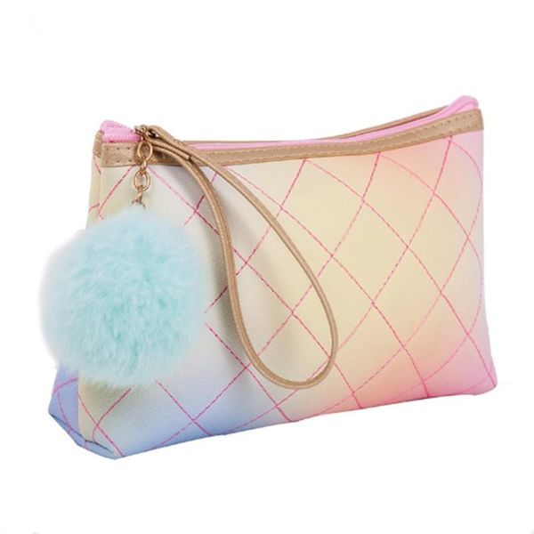 fashion pu leather cosmetic bag large-capacity portable rhombus wash with fur ball dustproof bags & cases
fashion pu leather cosmetic bag large-capacity portable rhombus wash with fur ball dustproof bags & cases