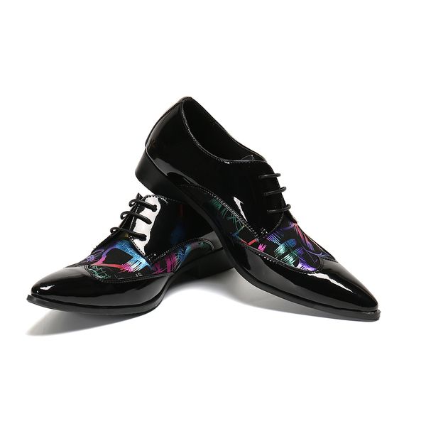 fashion print british style decor men genuine pointed metal toe shoes lace up for men dress wedding formal oxford shoes male, Black
fashion print british style decor men genuine pointed metal toe shoes lace up for men dress wedding formal oxford shoes male, Black