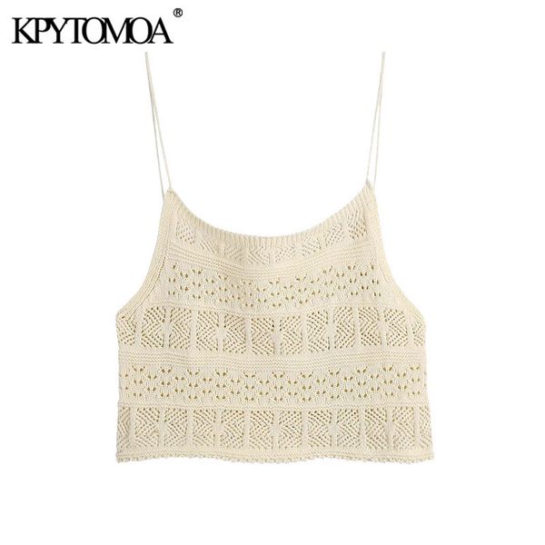 women fashion hollow out cropped knitted tank vintage o neck thin straps female camis mujer 210416, White
women fashion hollow out cropped knitted tank vintage o neck thin straps female camis mujer 210416, White