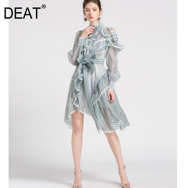 women asymmetrical bow organza metal button runway dress stand neck long puff sleeve fashion spring autumn 2f0289 210421, Black;gray
women asymmetrical bow organza metal button runway dress stand neck long puff sleeve fashion spring autumn 2f0289 210421, Black;gray