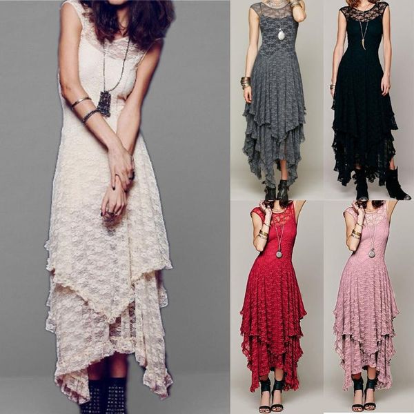 women's swimwear summer sleeveless solid bohemian dress 2021 women double layered ruffled o neck irregular lace sundress boho beach par, White;black
women's swimwear summer sleeveless solid bohemian dress 2021 women double layered ruffled o neck irregular lace sundress boho beach par, White;black