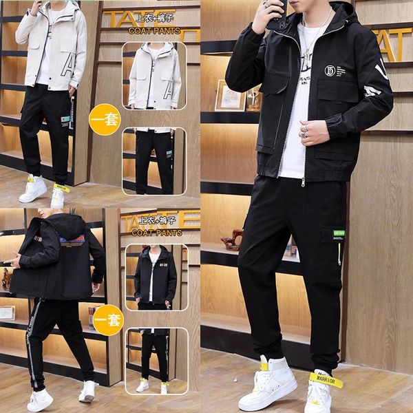 men's tracksuits boutique spring and autumn 2021 loose casual work clothes jacket, pants, sports hoodie suit for men, Gray
men's tracksuits boutique spring and autumn 2021 loose casual work clothes jacket, pants, sports hoodie suit for men, Gray