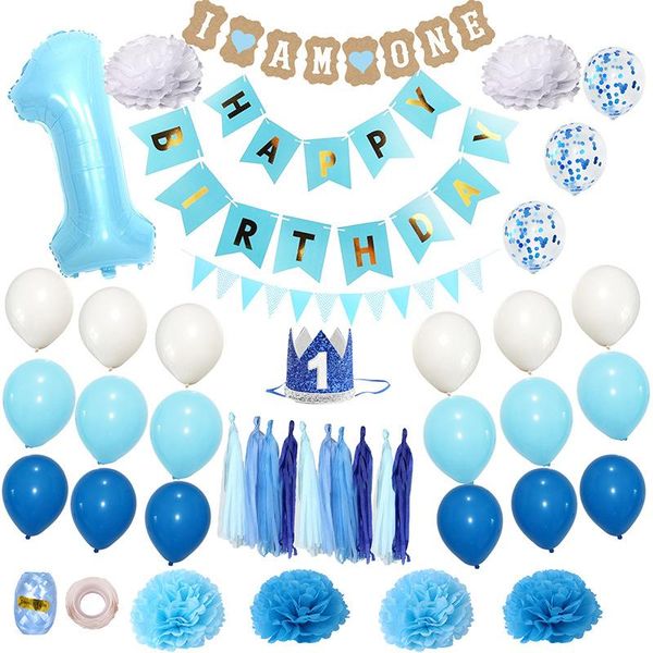 party decoration 1 year old birthday set boy girl baby blue balloon cute happy supplies shower
party decoration 1 year old birthday set boy girl baby blue balloon cute happy supplies shower