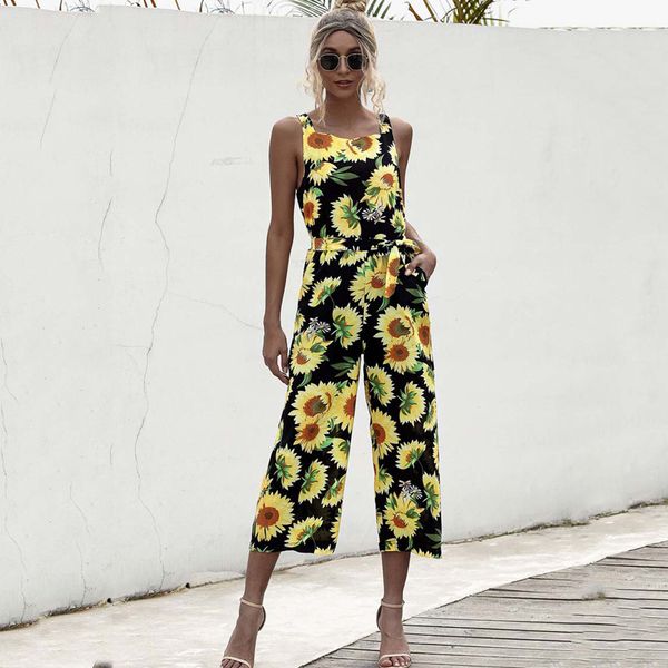 2021 summer boho romper sunflower wide leg female long jumpsuit floral overalls for women, Black;white
2021 summer boho romper sunflower wide leg female long jumpsuit floral overalls for women, Black;white