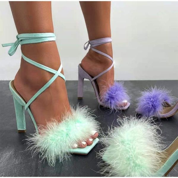 dress shoes 2021 summer fashion women ankle strap sandals flurry fur thin high heels candy color bandage party females big sizes 42, Black
dress shoes 2021 summer fashion women ankle strap sandals flurry fur thin high heels candy color bandage party females big sizes 42, Black