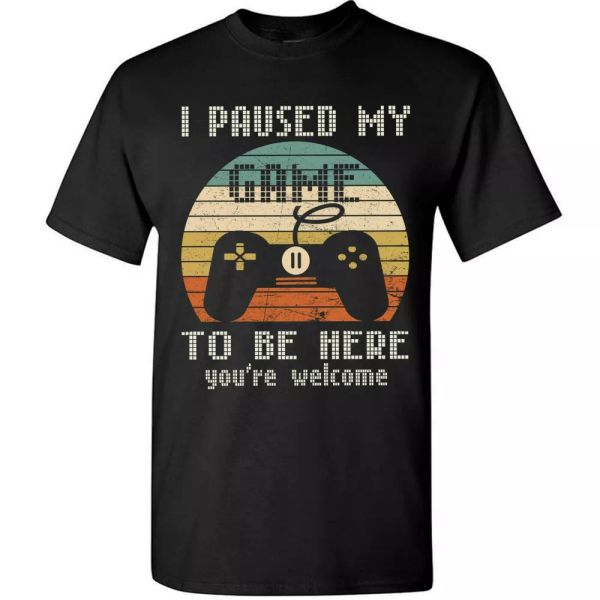 i paused my game to be here funny t-shirt for gamers tee gifts vintage style, White;black
i paused my game to be here funny t-shirt for gamers tee gifts vintage style, White;black