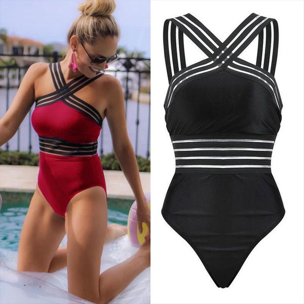 women swimsuits one piece swimwear women beach high neck bandage cross back female brazilian swimming suit, White;black
women swimsuits one piece swimwear women beach high neck bandage cross back female brazilian swimming suit, White;black