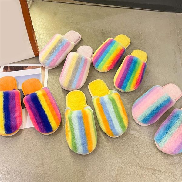 slippers fashion women winter shoes for woman home faux fur colorful flat heel rainbow size 36-41, Black
slippers fashion women winter shoes for woman home faux fur colorful flat heel rainbow size 36-41, Black