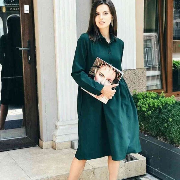 dresses casual front buttons fashion solid color pokets spring autumn elegant women long sleeve office lady new dress, Black;gray
dresses casual front buttons fashion solid color pokets spring autumn elegant women long sleeve office lady new dress, Black;gray