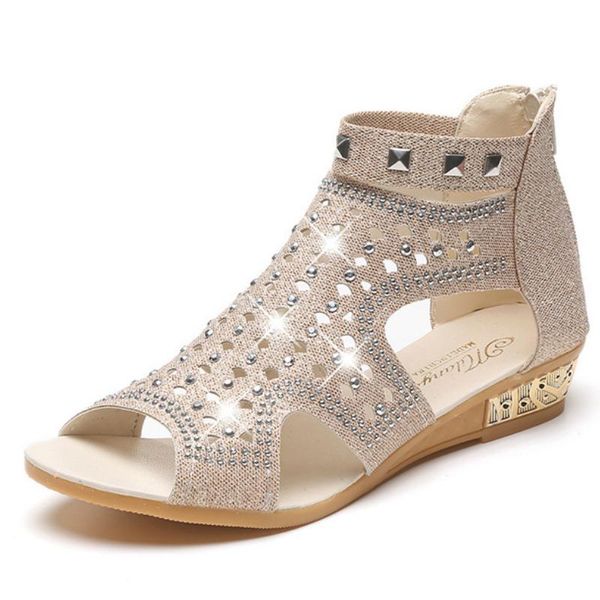 women wedges gladiator sandals low-heels high-shoes woman crystal peep toe luxury shine summer italian brand design, Black
women wedges gladiator sandals low-heels high-shoes woman crystal peep toe luxury shine summer italian brand design, Black