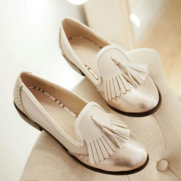 dress shoes coolulu women's slip on loafers ladies school uniform casual women pumps all match tassel size 34-43, Black
dress shoes coolulu women's slip on loafers ladies school uniform casual women pumps all match tassel size 34-43, Black