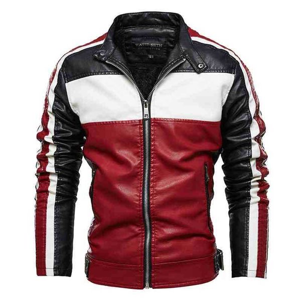 autumn 2021 new jacket men's color matching coat european locomotive fashion leather clothes, Black;brown
autumn 2021 new jacket men's color matching coat european locomotive fashion leather clothes, Black;brown