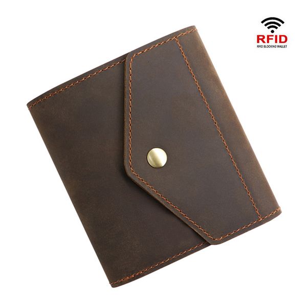 wallets rfid high end crazy horse leather for men, Red;black 
wallets rfid high end crazy horse leather for men, Red;black