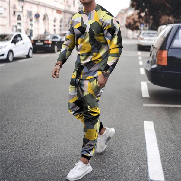 men's tracksuits autumn and winter 3d printing casual suit sports sweater colorful stitching pattern two-piece, Gray
men's tracksuits autumn and winter 3d printing casual suit sports sweater colorful stitching pattern two-piece, Gray