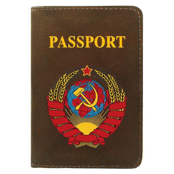 card holders classic soviet sickle women men passport cover pu leather travel id holder pocket wallet, Brown;gray
card holders classic soviet sickle women men passport cover pu leather travel id holder pocket wallet, Brown;gray