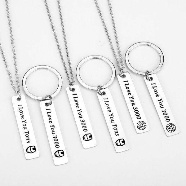 ironed man key chain i love you 3000 ton stainless steel keychain accessories pendant key ring charms keychains for ladies, Silver
ironed man key chain i love you 3000 ton stainless steel keychain accessories pendant key ring charms keychains for ladies, Silver