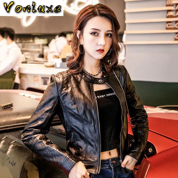 brand motorcycle pu leather jacket women winter autumn fashion coat female outerwear jackets 2021 slim fit coats khpy2906 women's & fau, Black
brand motorcycle pu leather jacket women winter autumn fashion coat female outerwear jackets 2021 slim fit coats khpy2906 women's & fau, Black