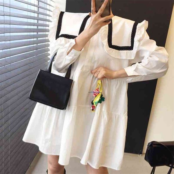 hit color patchwork loose dress women high waist hip a line knee length vestidos turn down collar long sleeve robe spring 210422, Black;gray
hit color patchwork loose dress women high waist hip a line knee length vestidos turn down collar long sleeve robe spring 210422, Black;gray