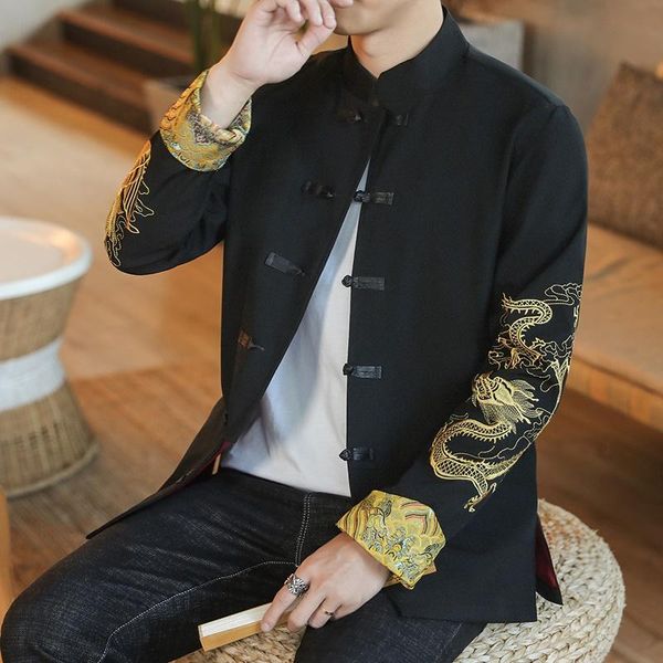 male clothes 2021 embroider dragon tangsuit traditional chinese clothing for men shirt jacket cheongsam hanfu vintage ethnic, Red
male clothes 2021 embroider dragon tangsuit traditional chinese clothing for men shirt jacket cheongsam hanfu vintage ethnic, Red